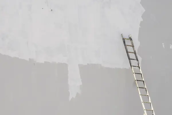 Exterior painting in Stockton: ladder against a freshly primed wall